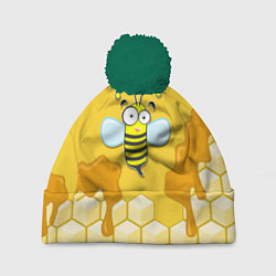 Шапка с помпоном Веселая пчелка, цвет: 3D-зеленый