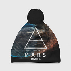 Шапка с помпоном 30 Seconds to Mars, цвет: 3D-черный