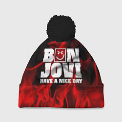 Шапка с помпоном Bon Jovi: Have a nice day, цвет: 3D-черный
