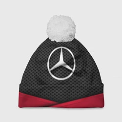 Шапка с помпоном Mercedes Benz: Grey Carbon, цвет: 3D-белый