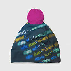 Шапка с помпоном Programming Collection, цвет: 3D-малиновый