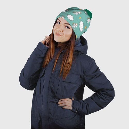 Шапка c помпоном Love of Unicorns / 3D-Зеленый – фото 2