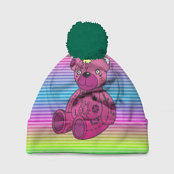 Шапка с помпоном Lil Peep Bear, цвет: 3D-зеленый