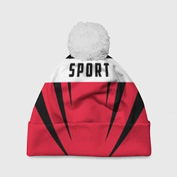 Шапка c помпоном Sport: Red Style