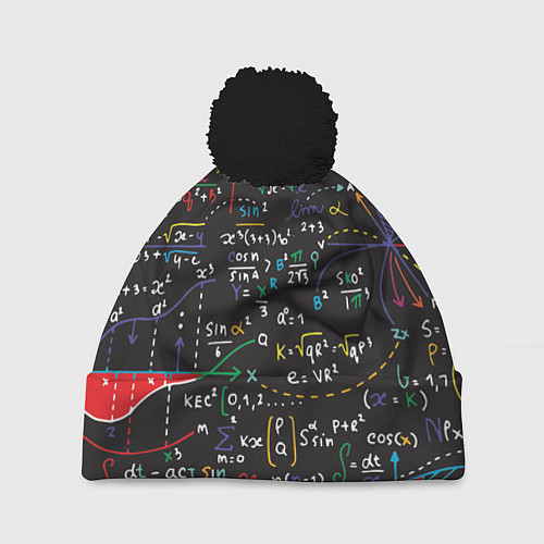 Шапка c помпоном Math / 3D-Черный – фото 1