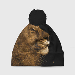 Шапка с помпоном Песчаный лев, цвет: 3D-черный