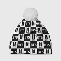 Шапка с помпоном BTS B&W, цвет: 3D-белый