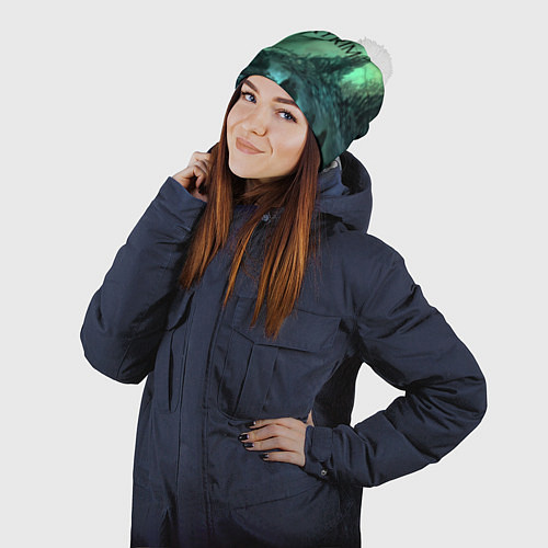 Шапка c помпоном SKYRIM / 3D-Белый – фото 2