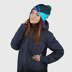 Шапка с помпоном Cyberpunk 2077, цвет: 3D-зеленый — фото 2