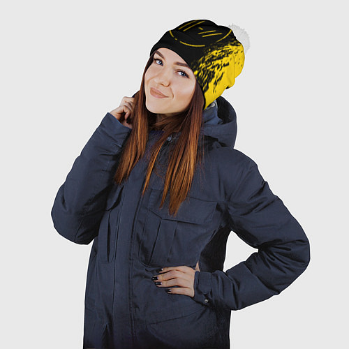 Шапка c помпоном 21 Pilots: Yellow & Black / 3D-Белый – фото 2