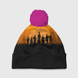 Шапка с помпоном Red Dead Redemption: Orange Sun, цвет: 3D-малиновый