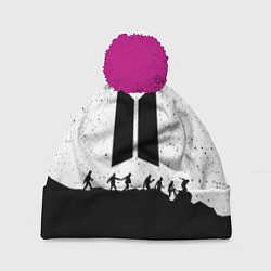 Шапка с помпоном BTS: Black Stars, цвет: 3D-малиновый