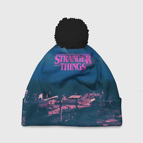 Шапка c помпоном Stranger Things: Pink Heaven / 3D-Черный – фото 1