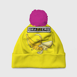 Шапка с помпоном Brazzers: Yellow Banana, цвет: 3D-малиновый