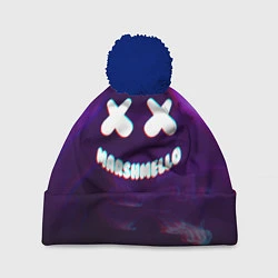 Шапка с помпоном Marshmello: Violet Glitch, цвет: 3D-тёмно-синий