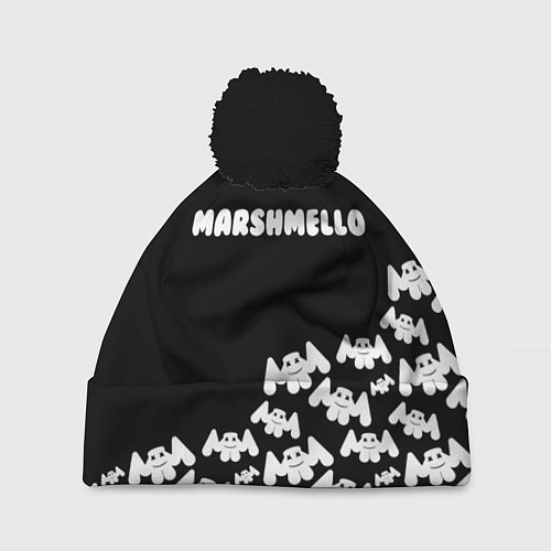 Шапка c помпоном Marshmello: Dark Side / 3D-Черный – фото 1