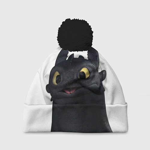 Шапка c помпоном Черная фурия / 3D-Черный – фото 1