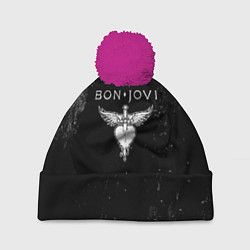 Шапка с помпоном Bon Jovi, цвет: 3D-малиновый