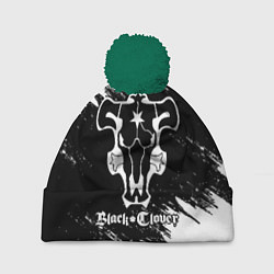 Шапка с помпоном ЧЁРНЫЙ КЛЕВЕР, цвет: 3D-зеленый