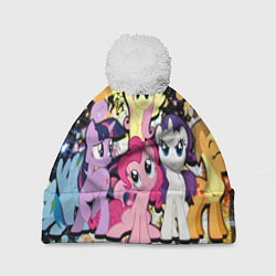 Шапка с помпоном My little pony band, цвет: 3D-белый