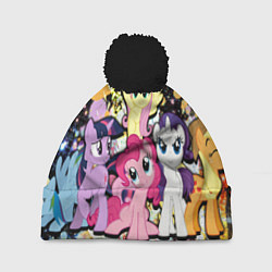 Шапка с помпоном My little pony band, цвет: 3D-черный