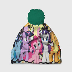 Шапка с помпоном My little pony band, цвет: 3D-зеленый