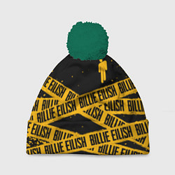 Шапка с помпоном BILLIE EILISH: Yellow & Black Tape, цвет: 3D-зеленый
