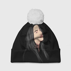 Шапка с помпоном Billie Eilish: Black Style, цвет: 3D-белый