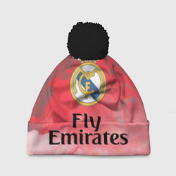 Шапка с помпоном Реал Мадрид, цвет: 3D-черный