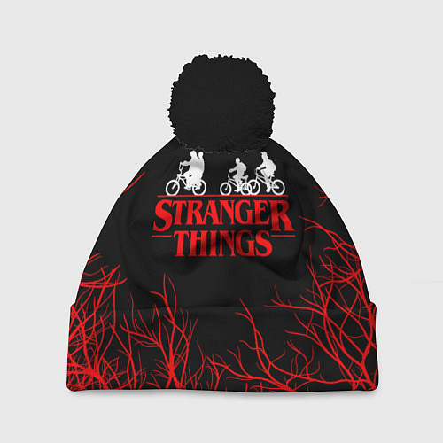 Шапка c помпоном STRANGER THINGS / 3D-Черный – фото 1