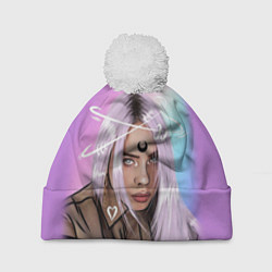 Шапка с помпоном BILLIE EILISH, цвет: 3D-белый