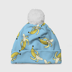 Шапка с помпоном Banana art, цвет: 3D-белый