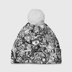 Шапка c помпоном Ахегао с щупальцами