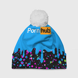 Шапка с помпоном PornHub, цвет: 3D-белый