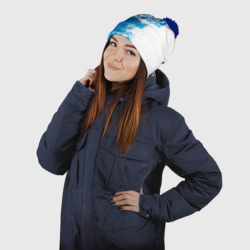 Шапка c помпоном ВДВ / 3D-Тёмно-синий – фото 2