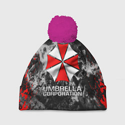 Шапка с помпоном UMBRELLA CORP, цвет: 3D-малиновый