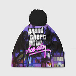 Шапка с помпоном Grand Theft Auto Vice City, цвет: 3D-черный