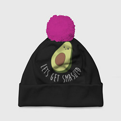 Шапка с помпоном Авокадо, цвет: 3D-малиновый