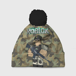 Шапка с помпоном Roblox 23 February Camouflage, цвет: 3D-черный