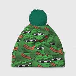 Шапка с помпоном Pepe The Frog, цвет: 3D-зеленый