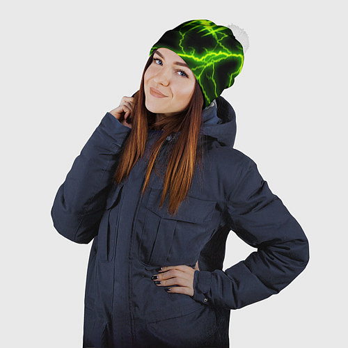 Шапка c помпоном DEAD BY DAYLIGHT / 3D-Белый – фото 2