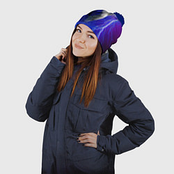 Шапка с помпоном Грозовой кошак, цвет: 3D-тёмно-синий — фото 2