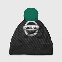 Шапка с помпоном NISSAN, цвет: 3D-зеленый