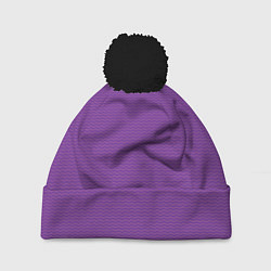 Шапка с помпоном Фиолетовая волна, цвет: 3D-черный