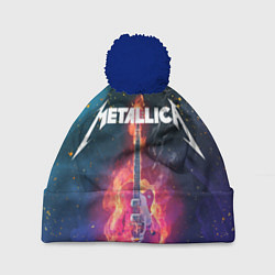 Шапка с помпоном Metallicaспина, цвет: 3D-тёмно-синий