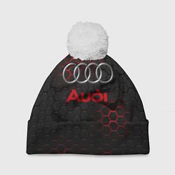 Шапка с помпоном AUDI, цвет: 3D-белый