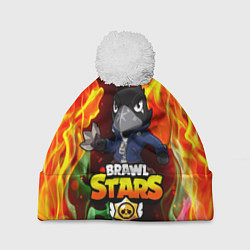 Шапка с помпоном BRAWL STARS CROW, цвет: 3D-белый