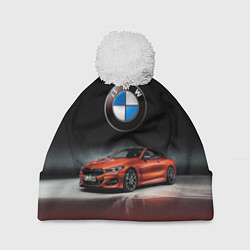 Шапка с помпоном BMW, цвет: 3D-белый