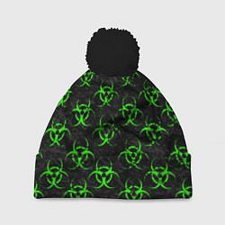 Шапка с помпоном GREEN BIOHAZARD, цвет: 3D-черный