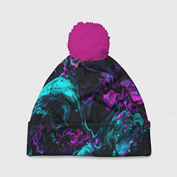 Шапка с помпоном ABSTRACT, цвет: 3D-малиновый